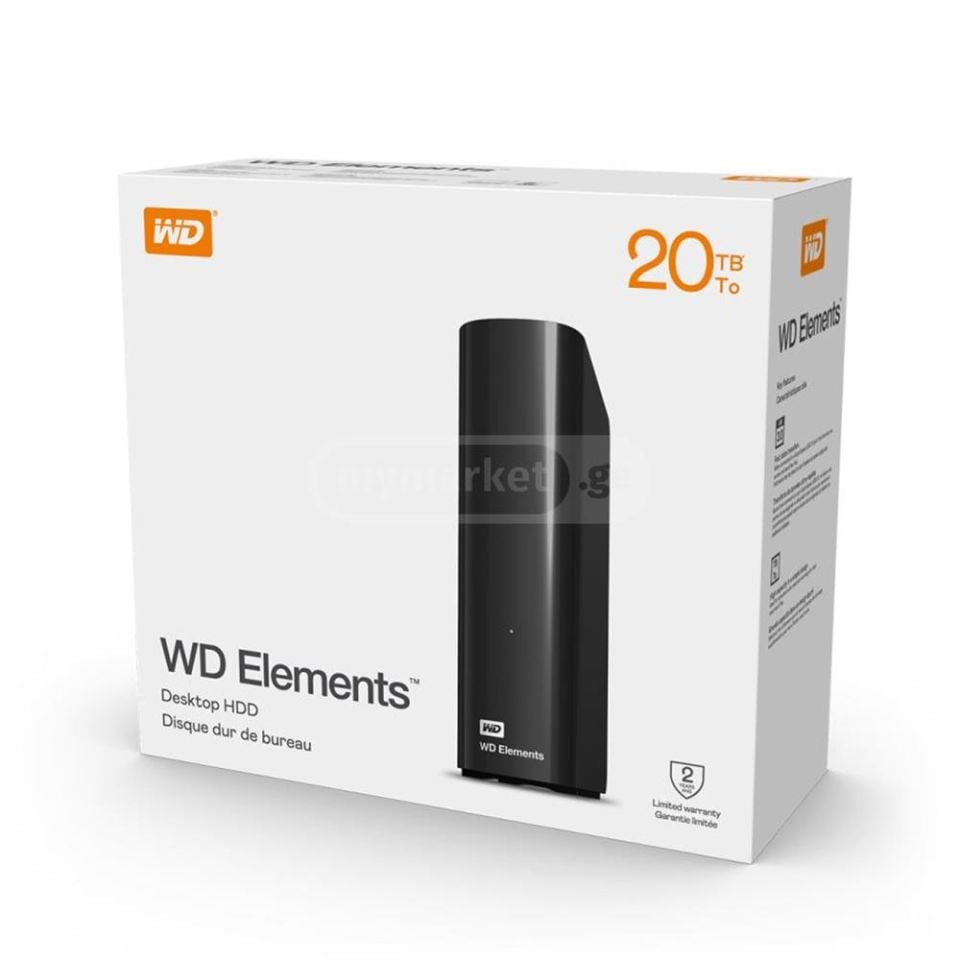 Wd 20TB Elements 3.5'' WDBWLG0200HBK-EESN Siyah Harici Disk