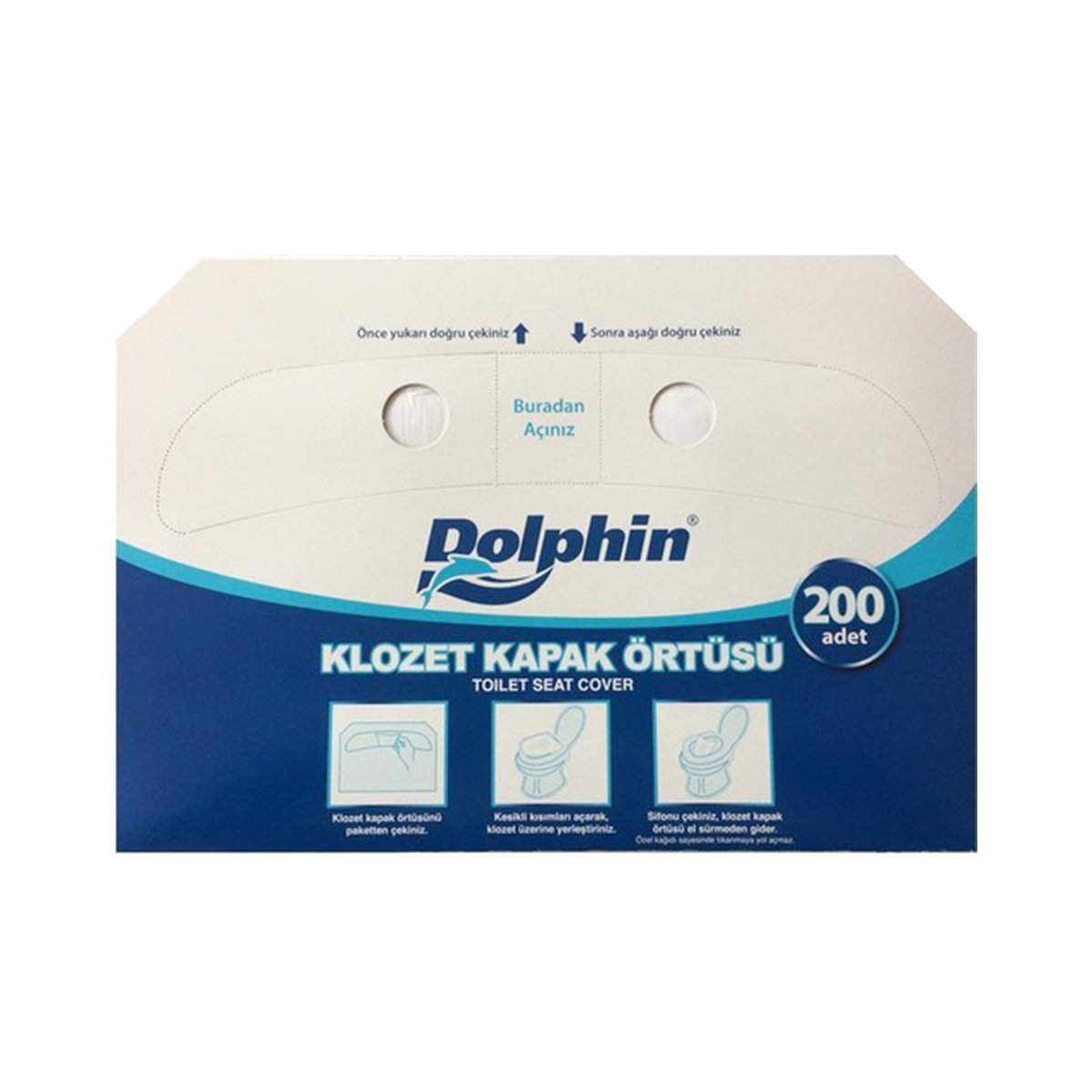 Dolphin Kağıt Klozet Kapak Örtüsü 200'lü