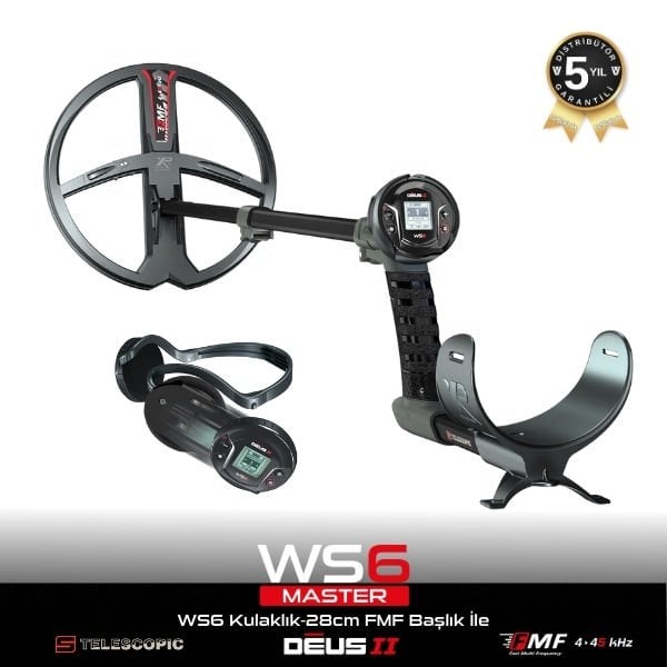 XP DEUS 2 WS6 MASTER Kablosuz Kulaklık ve 28cm FMF Başlık İle