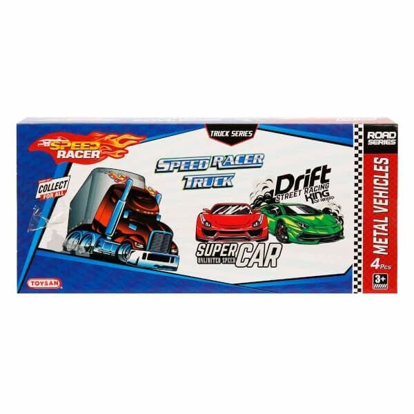 Toysan TOY-40 3'lü Speed Racer Metal Araba Oyuncak