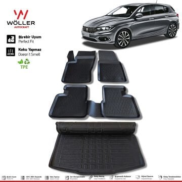 Fiat Egea Paspas Bagaj Havuzu Set Hatchback 2015 2024 Arası 3d Ultraflex Set