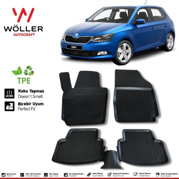 Skoda Fabia Paspas 2014 2021 Arası 3d Havuzlu Wöller Paspas