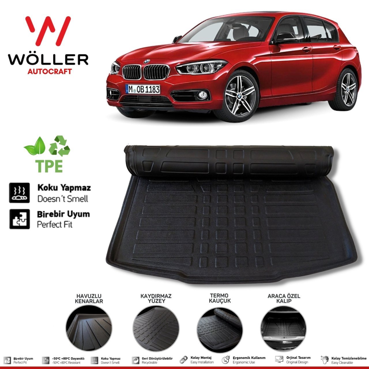 Bmw 1 Serisi F20 Bagaj Havuzu 2011 2019 Arası 3D Wöller Ultraflex Esnek