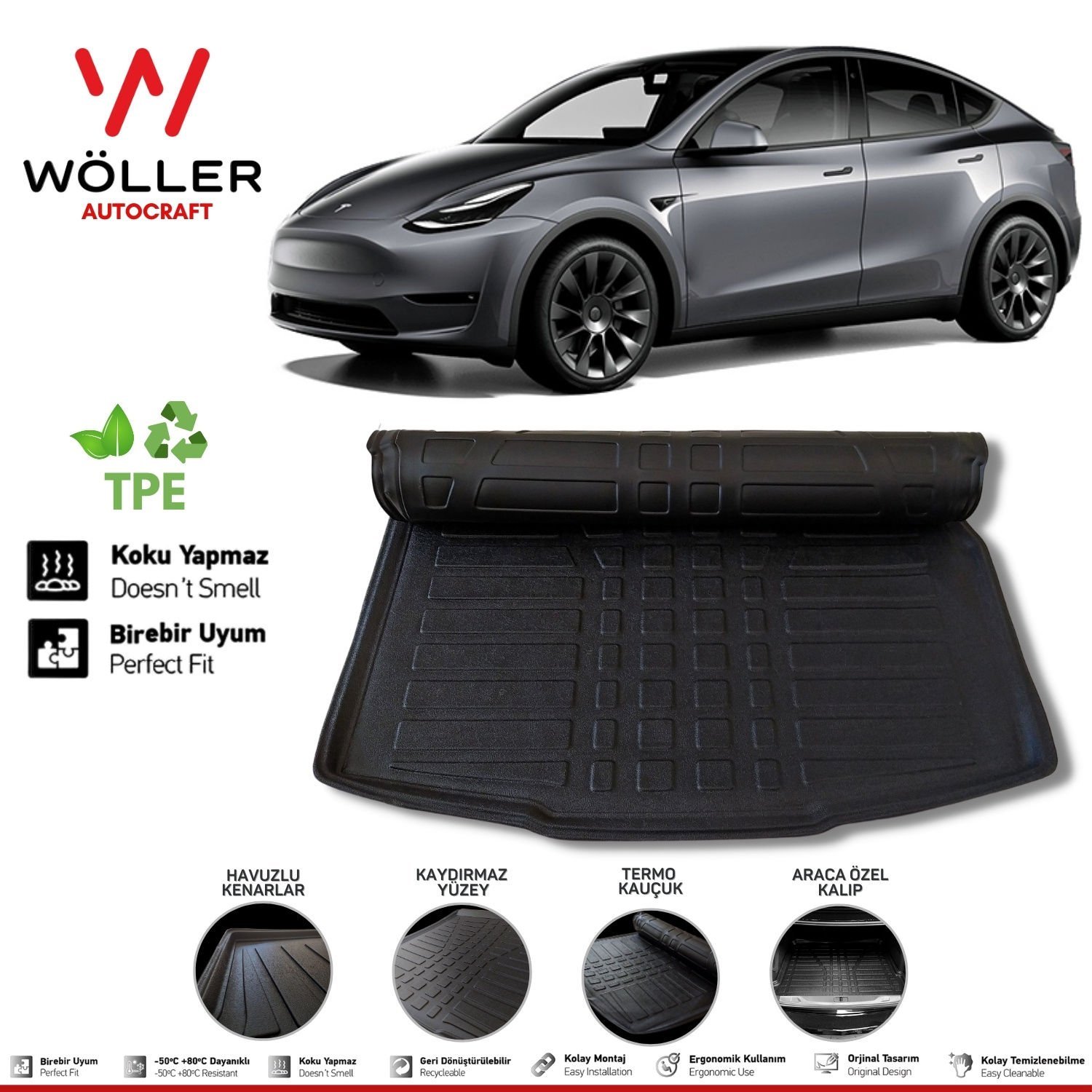 Tesla Model Y Bagaj Havuzu 2019 Sonrası 3D Wöller Ultraflex Esnek