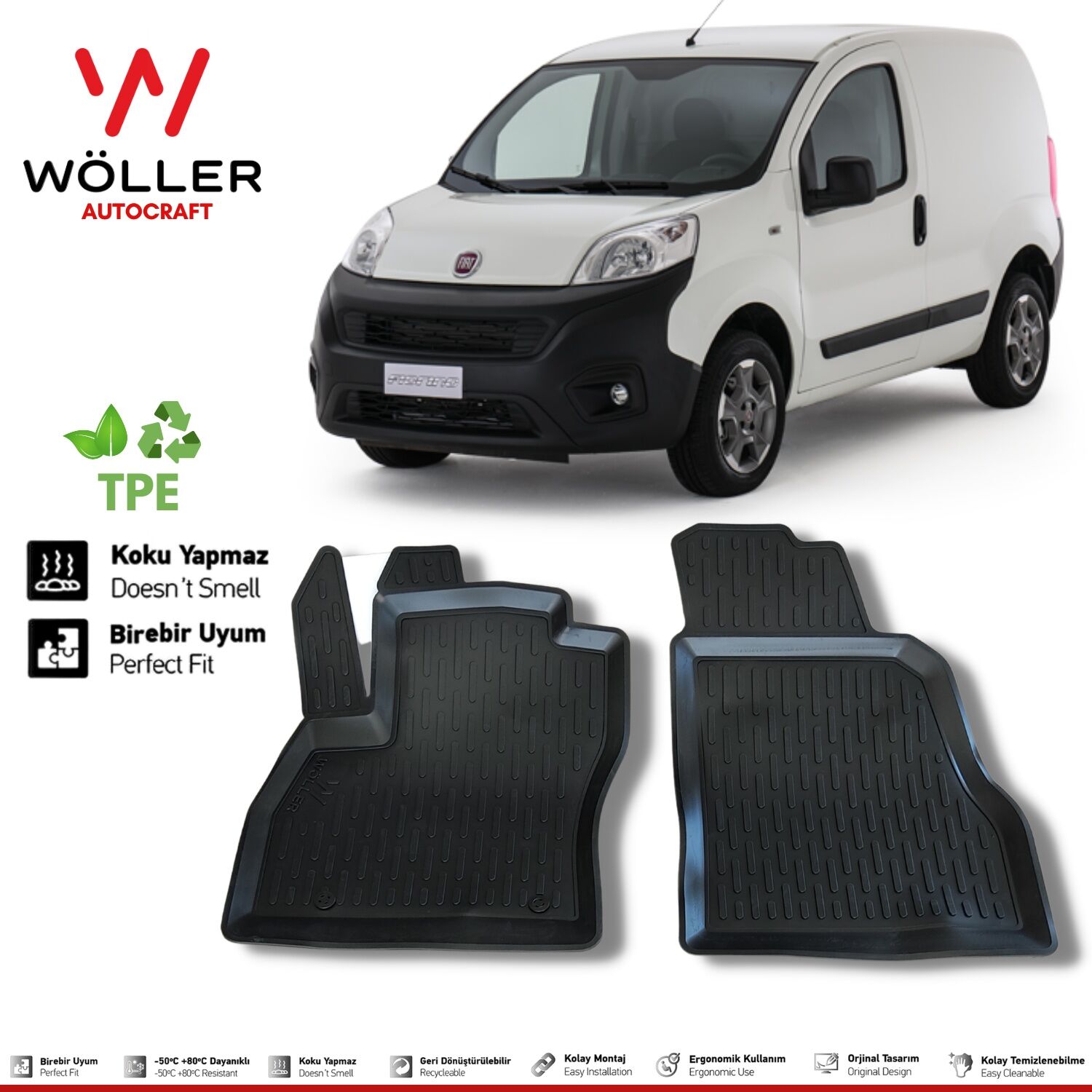 Fiat Fiorino Panelvan Paspas 2007 Sonrası 3d Havuzlu Wöller Paspas