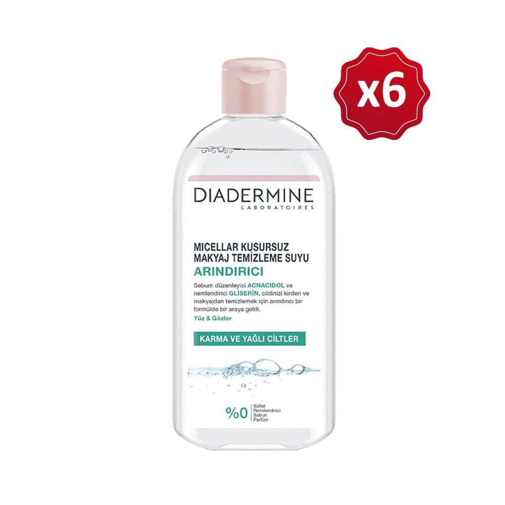 Diadermine Arındırıcı Micellar Kusursuz Makyaj Temizleme Suyu 400 ml x 6 Adet