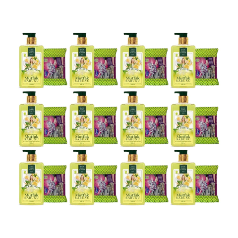 Eyüp Sabri Tuncer Limon Aromalı Mutfak Sabunu 500 ml + Magic Sünger x 12 Adet