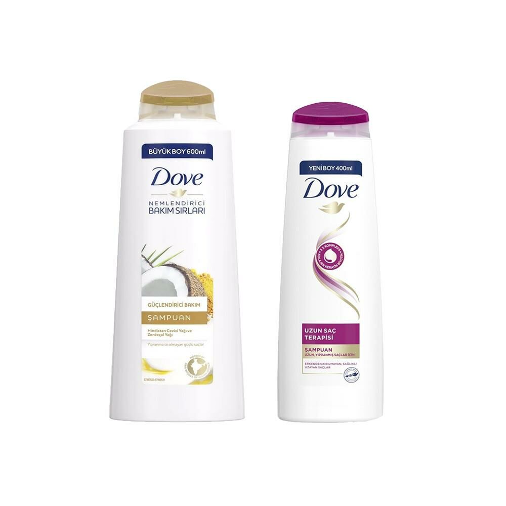 Dove Hindistan Cevizi Yağı ve Zerdeçal Yağlı Şampuan ve Bakım Şampuanı Uzun Saç Terapisi