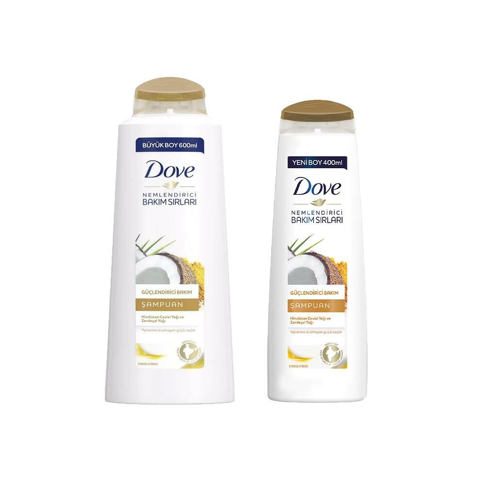 Dove Hindistan Cevizi Yağı ve Zerdeçal Yağlı Şampuan 600 ml ve 400 ml
