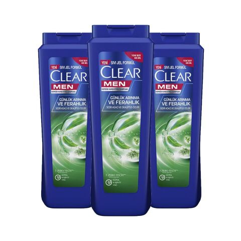 Clear Men Şampuan Günlük Arınma ve Ferahlık 485 ml x 3