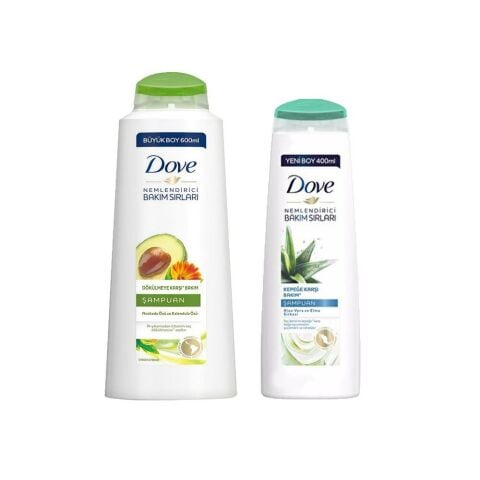 Dove Şampuan Avokado ve Kalendula Özlü ve Bakım Şampuanı Aloe Vera