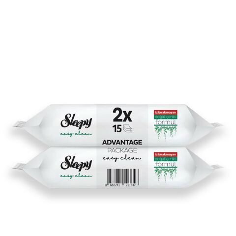 Sleepy Easy Clean Yüzey Temizlik Havlusu 2x15 Yaprak (30 Yaprak)