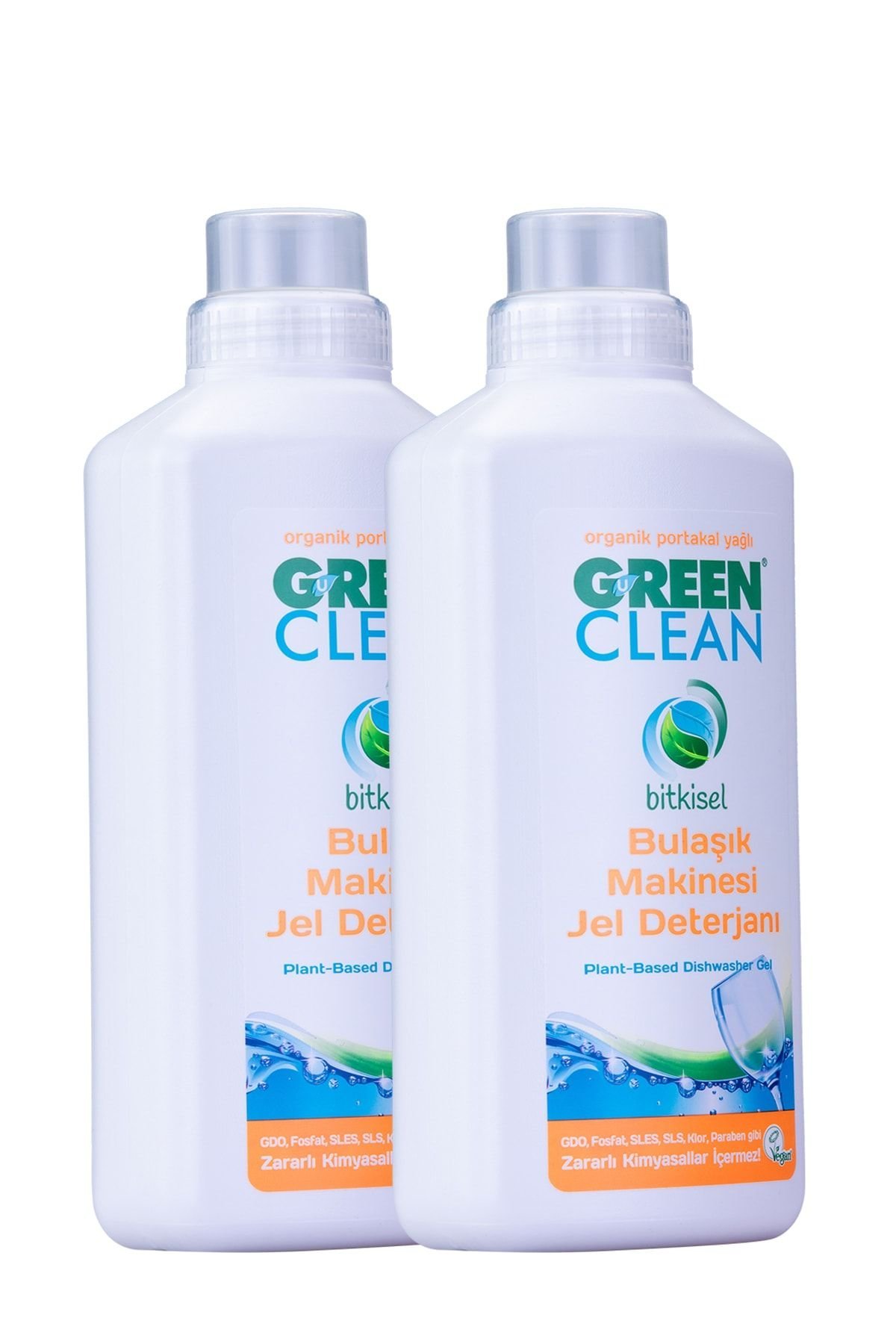 Green Clean Bitkisel Bulaşık Makinesi Jel Deterjanı Portakal Yağlı 1000 ml x 2 Adet