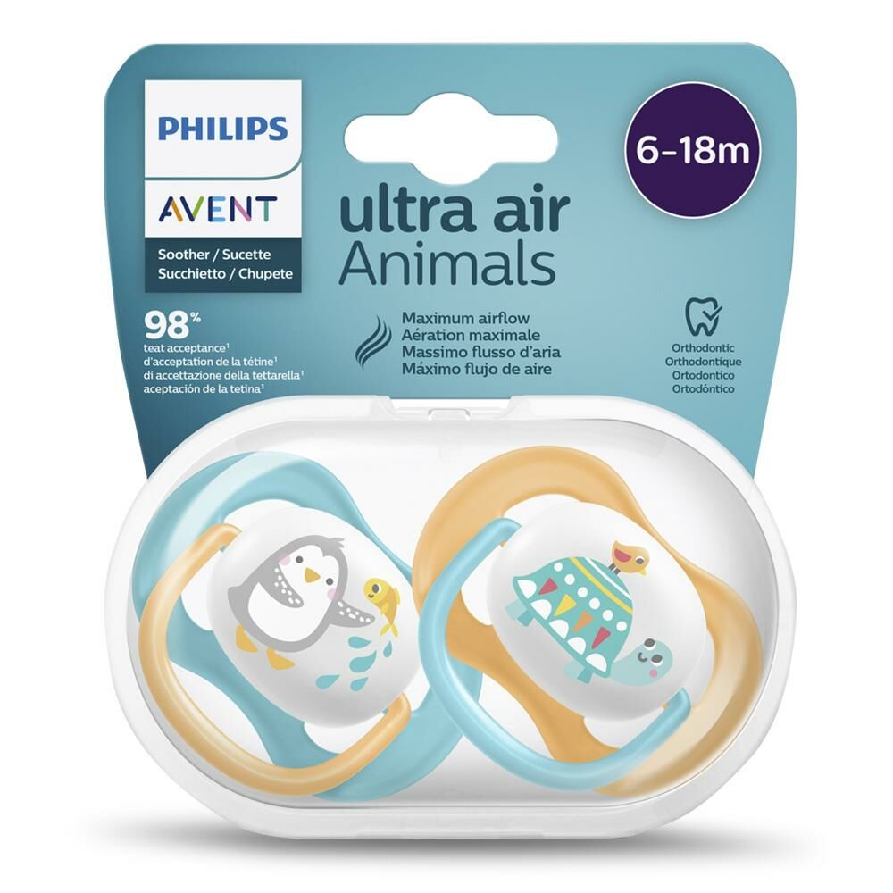 Philips Avent Ultra Air Emzik 2'li 6-18 Ay Hayvan Desenli