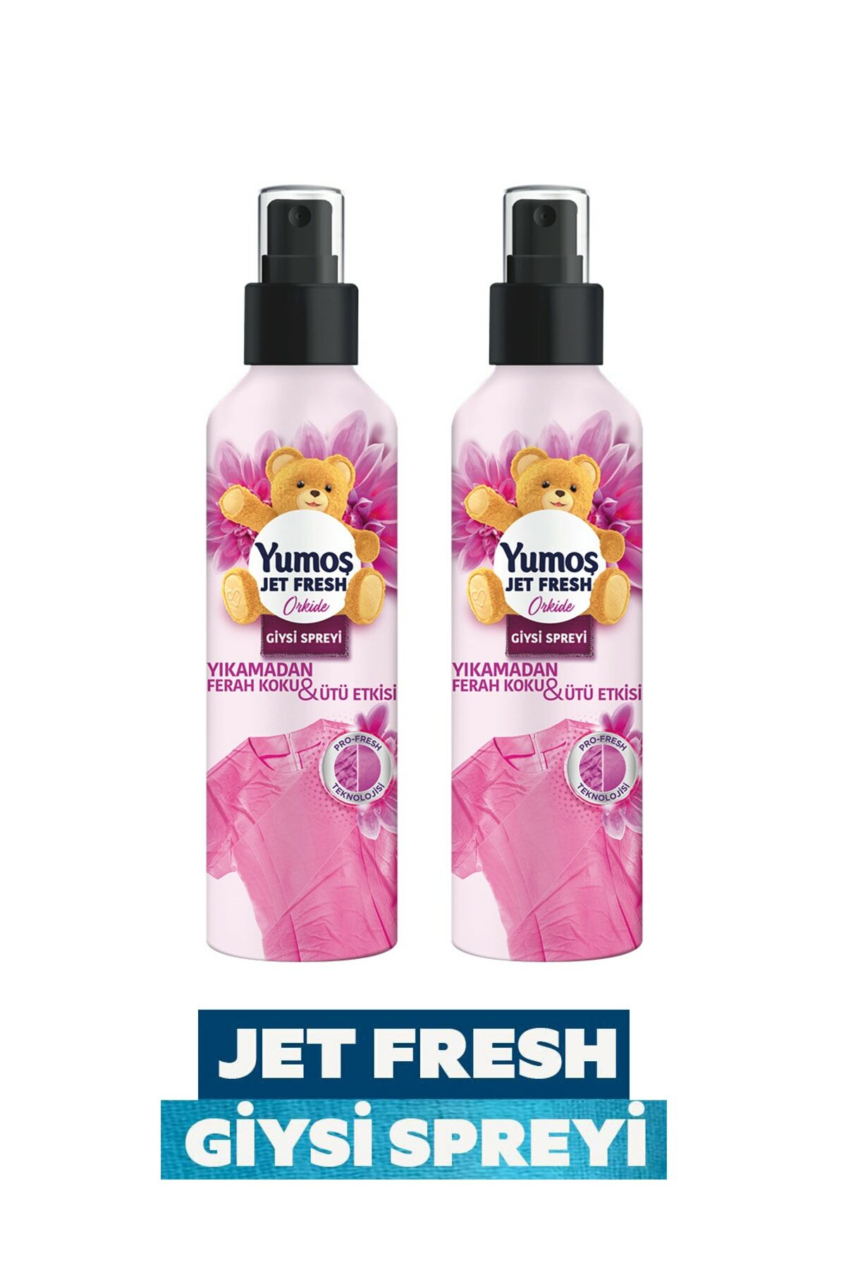 Yumoş Jet Fresh Ütü Etkisi Giysi Spreyi Orkide 200 ml x 2