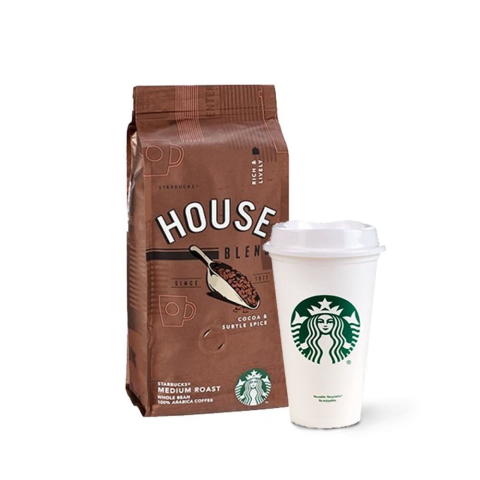 Starbucks House Blend Çekirdek Kahve 250 Gram ve Plastik Bardak