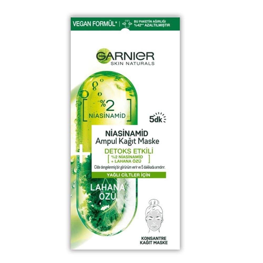 Garnier Ampul Kağıt Maske Niacinamide Lahana Özü 15 gr