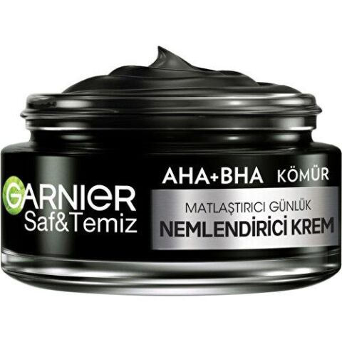 Garnier AHA BHA Kömür 3'ü 1 Arada Matlaştırıcı Günlük Nemlendirici Krem 50 ml