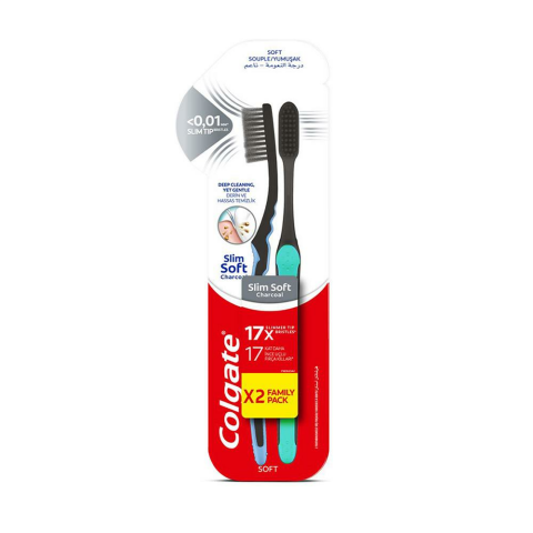 Colgate Slim Soft Charcoal Derin ve Hassas Temizlik 2'li Diş Fırçası