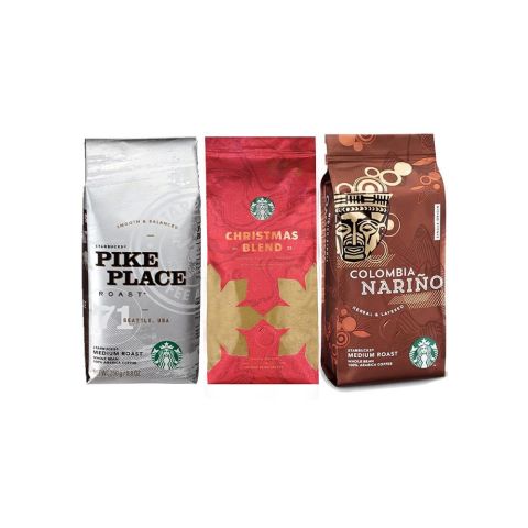 Starbucks Pike Place, Colombia Narino ve Christmas Blend 2022 Rare Aged Sumatra Çekirdek Kahve