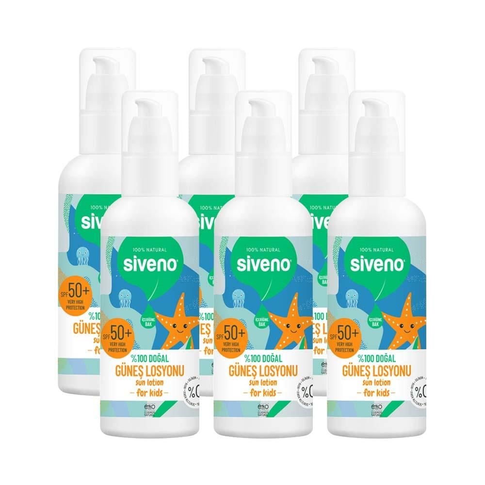 Siveno Çocuklar İçin Doğal Güneş Losyonu 100 ML X 6