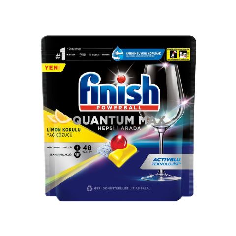 Finish Quantum Max Bulaşık Makinası Deterjanı Tableti Limon Kokulu 48' li