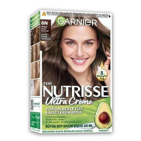 Garnier Nutrisse Yoğun Besleyici Kalıcı Krem Saç Boyası 6N Doğal Koyu Kumral