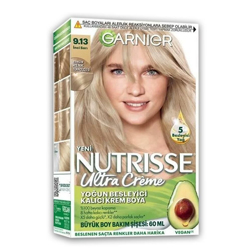 Garnier Nutrisse Yoğun Besleyici Kalıcı Krem Saç Boyası 9.13 İnci Sarı