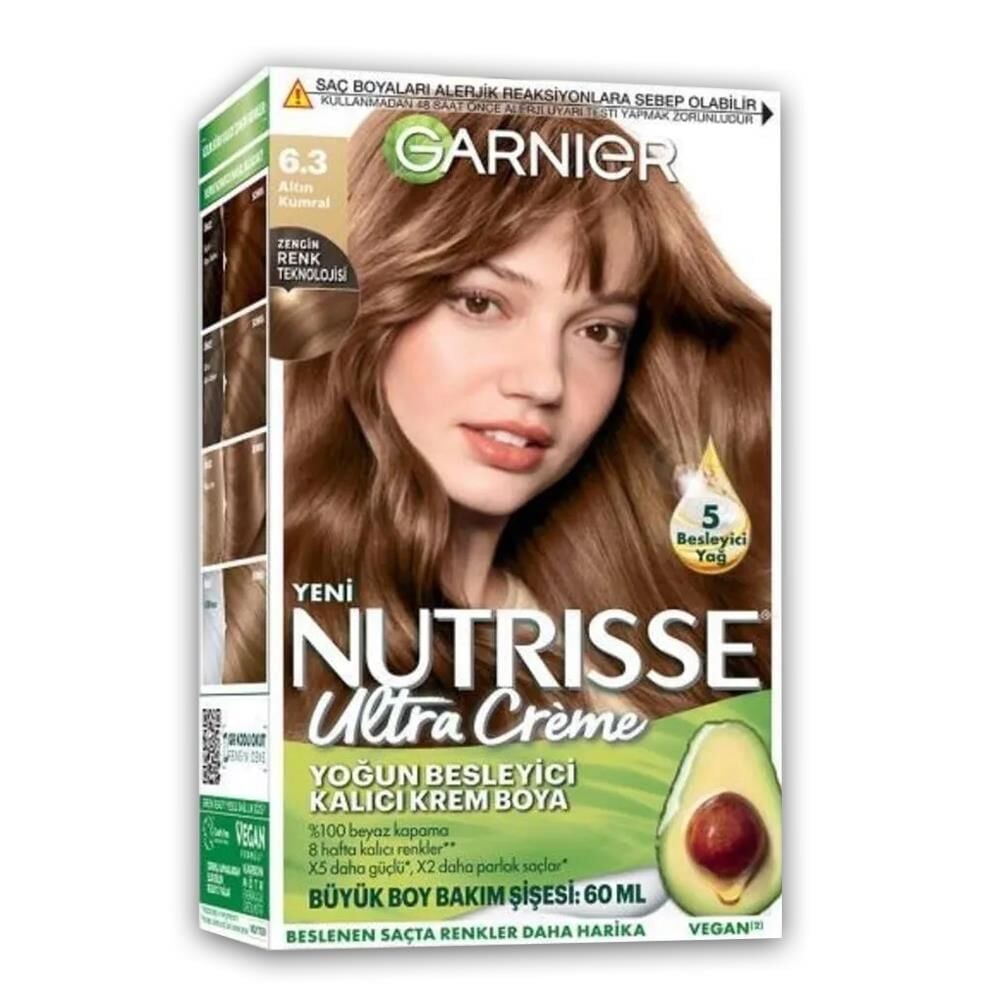 Garnier Nutrisse Yoğun Besleyici Kalıcı Krem Saç Boyası 6.3 Altın Kumral