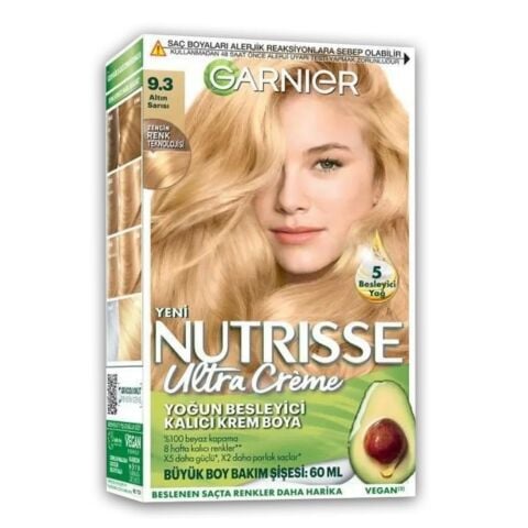 Garnier Nutrisse Yoğun Besleyici Kalıcı Krem Saç Boyası 9.3 Altın Sarısı