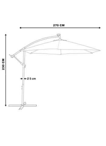 Makaralı Krem Renkli Katlanır Şemsiye 3 metre