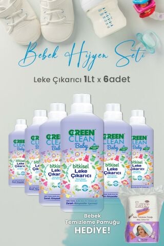 U Green Clean Baby Leke Çıkarıcı 1 L x 6 Adet ve Hediyeli
