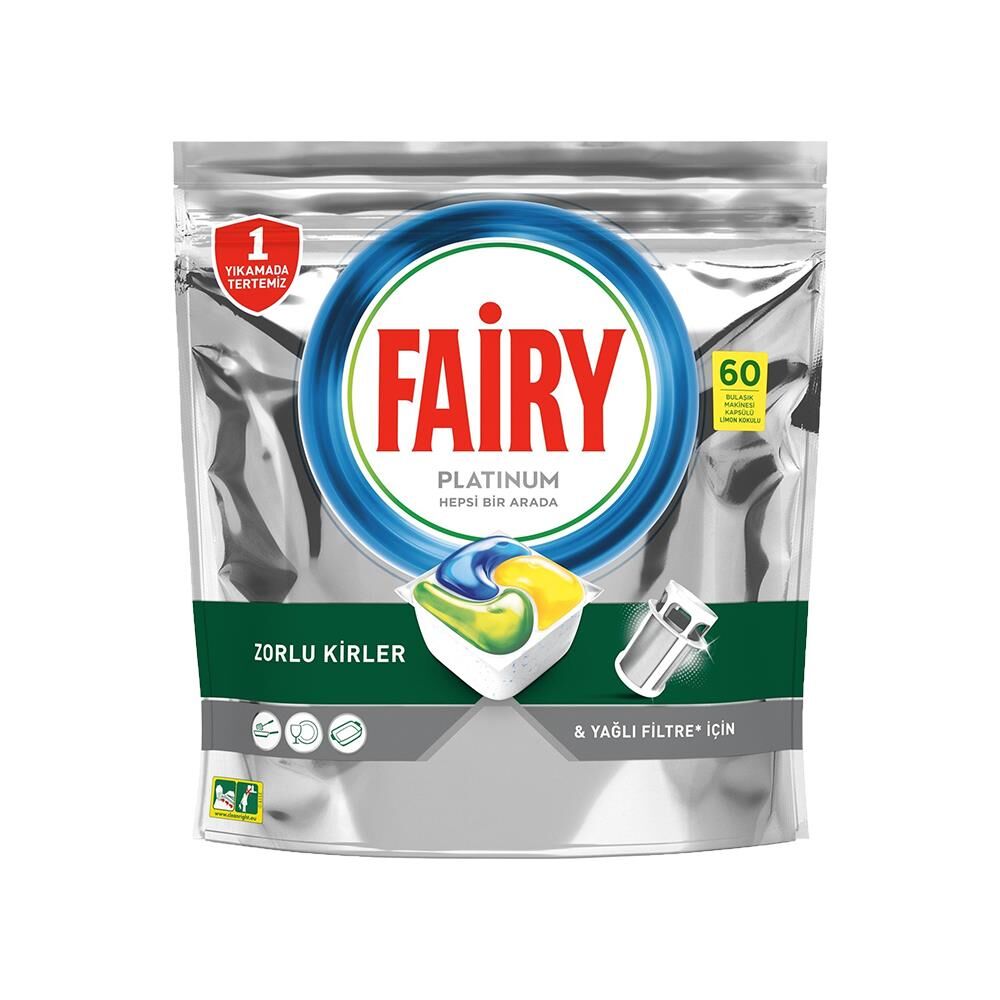 Fairy Platinum Bulaşık Makinesi Deterjanı Tableti Limon Kokulu 60' lı