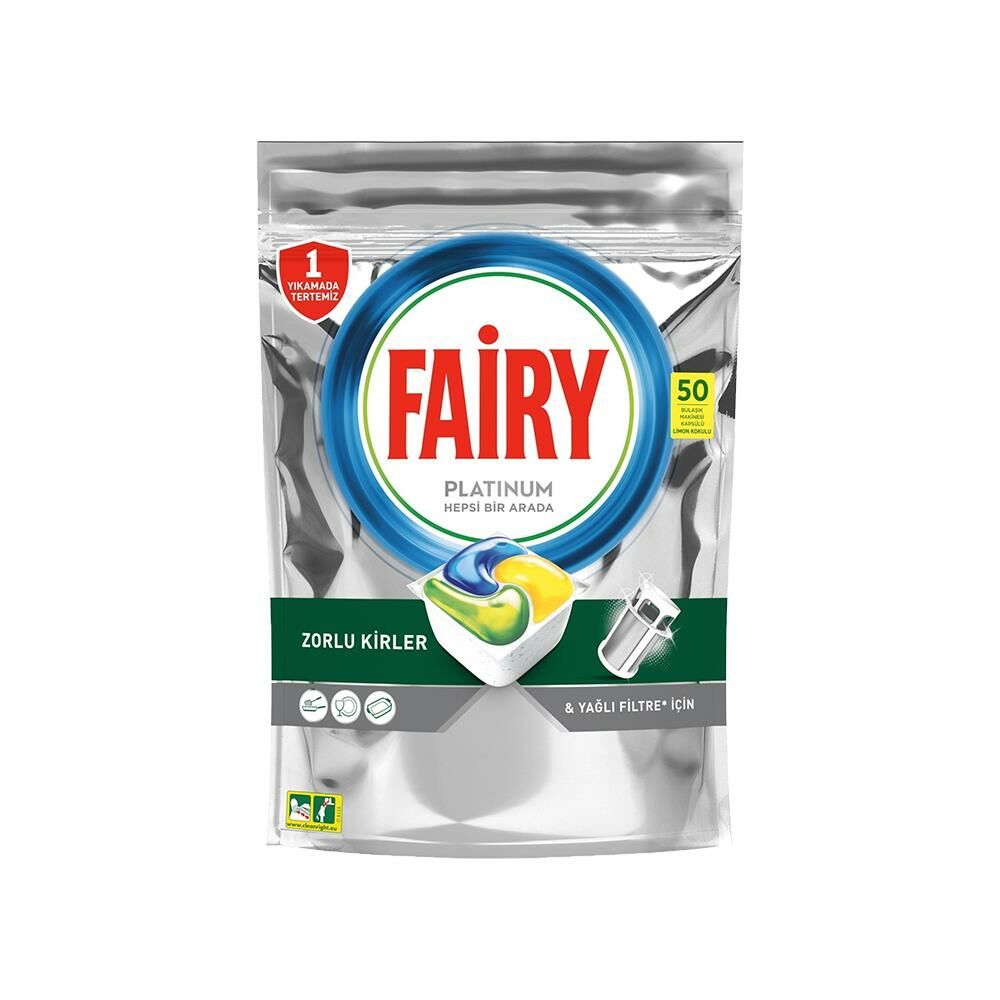 Fairy Platinum Bulaşık Makinesi Deterjanı Tableti Limon Kokulu 50' li
