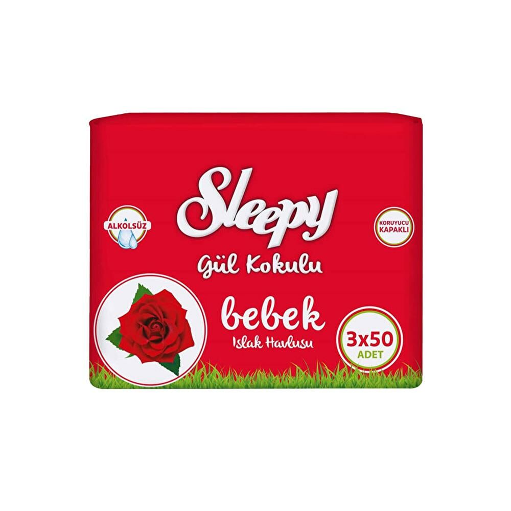 Sleepy Gül Kokulu Islak Bebek Havlusu 3x50 (150 Yaprak)