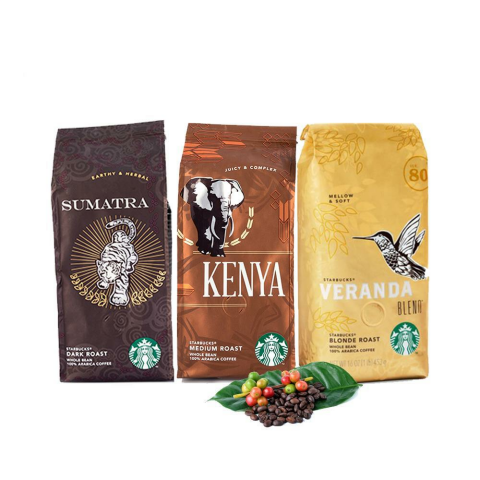 Düvenci Toptan Starbucks Kenya, Sumatra, Veranda Çekirdek Kahve 250 Gram 3' lü Set