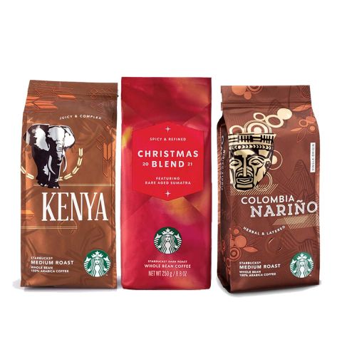 Starbucks Christmas Blend 2021, Colombia ve Kenya Çekirdek Kahve 3 x 250 Gram