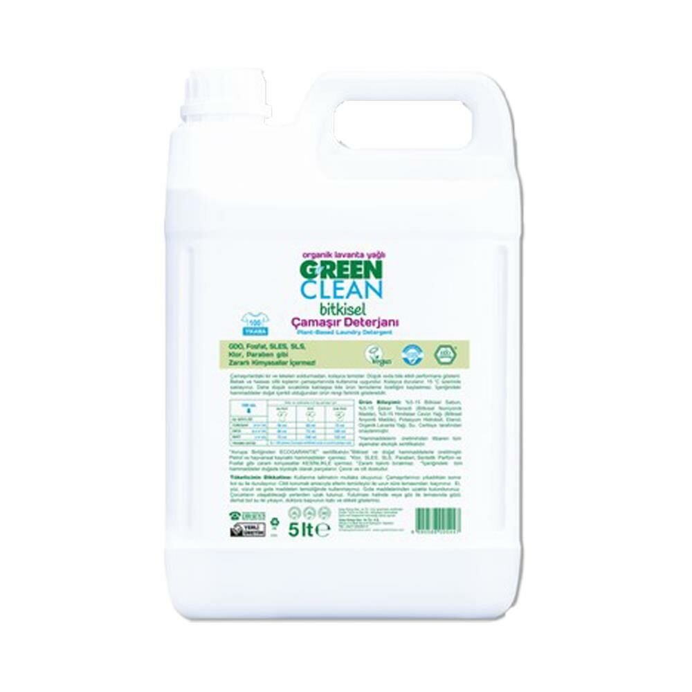 Green Clean Bitkisel Çamaşır Deterjanı Lavanta Yağlı 5 lt