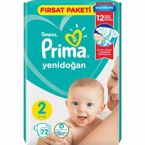 Prima Bebek Bezi Aktif Bebek 2 Beden 72 Adet Fırsat Paketi