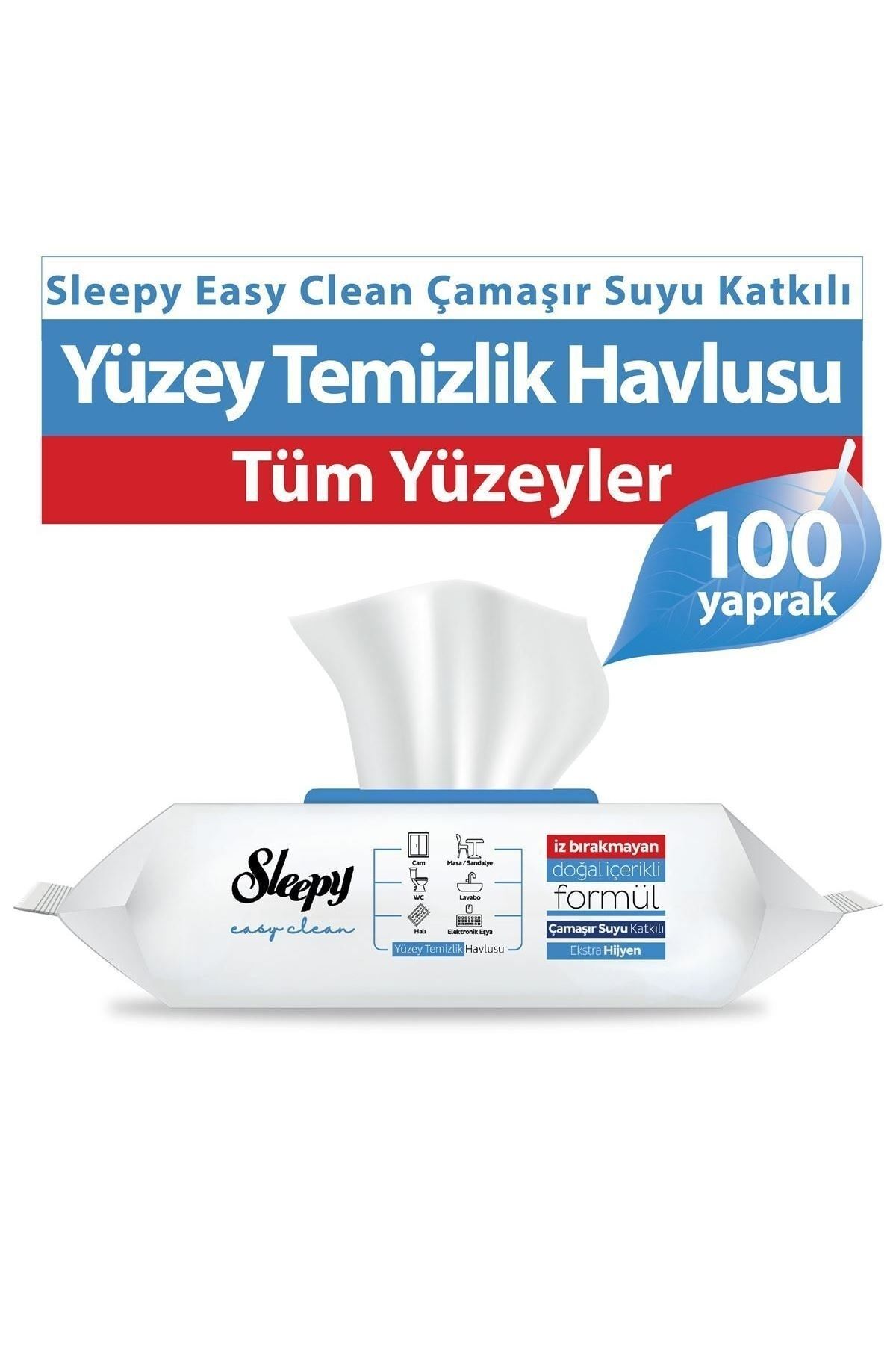 Sleepy Easy Clean Çamaşır Suyu Katkılı Yüzey Temizlik Havlusu 100' lü