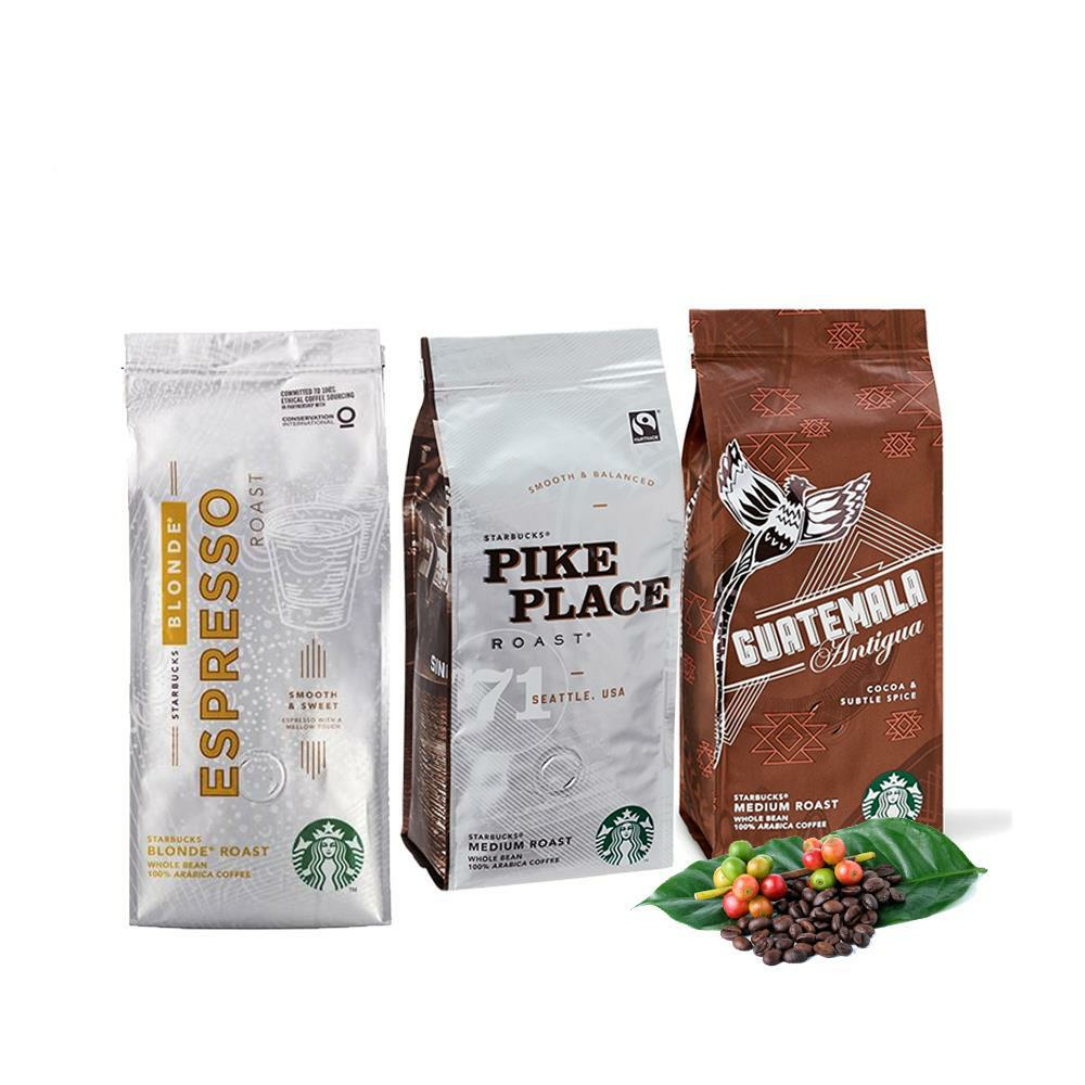 Düvenci Toptan Starbucks Guatemala, Pike Plave ve Blonde Espresso Çekirdek Kahve 250 Gr 3 Adet