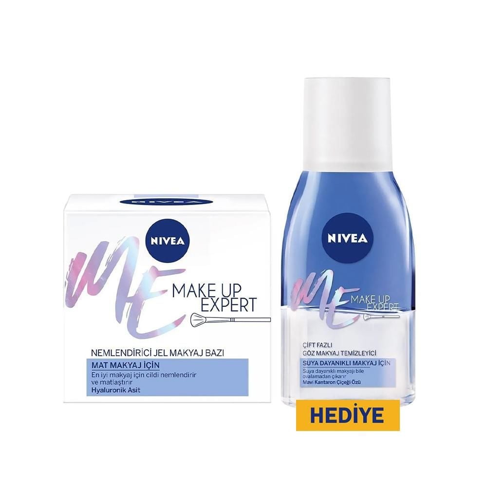 Nivea Make Up Expert Nemlendirici Mat Makyaj Bazı 50 ml ve Çift Etkili Göz Makyaj Temizleyici 125 ml