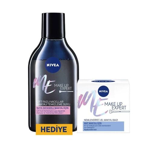 Nivea Me Make Up Expert Mat Makyaj İçin Nemlendirici Jel Makyaj Bazı ve Çift Fazlı Micellar 400ml