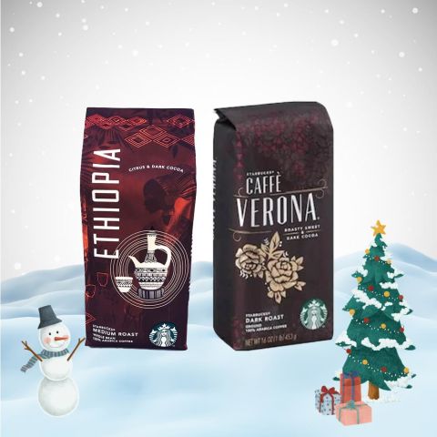Starbucks Yılbaşı Paketi Çekirdek Kahve Ethiopia Arabica ve Verona 250 Gr