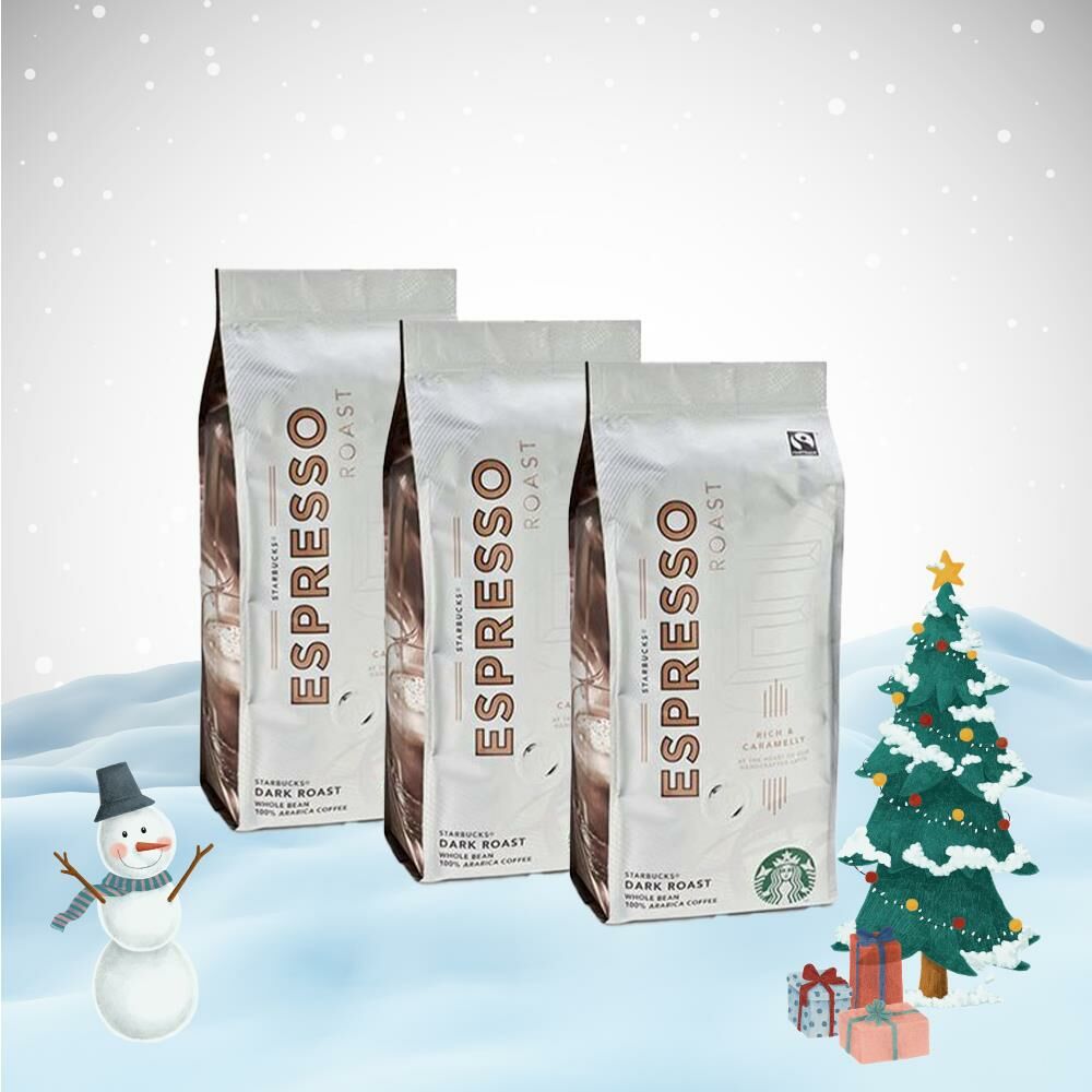 Starbucks Yılbaşı Paketi Espresso Dark Roast Çekirdek Kahve 250 Gr x 3