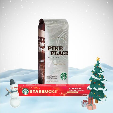 Starbucks Yılbaşı Paketi Holiday Blend Medium Roast (Kapsül Kahve) ve Pike Place Roast Çekirdek Kahve