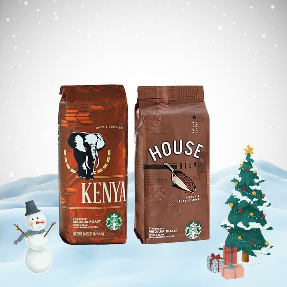 Starbucks Yılbaşı Paketi Çekirdek Kahve House Blend ve Kenya 250 G