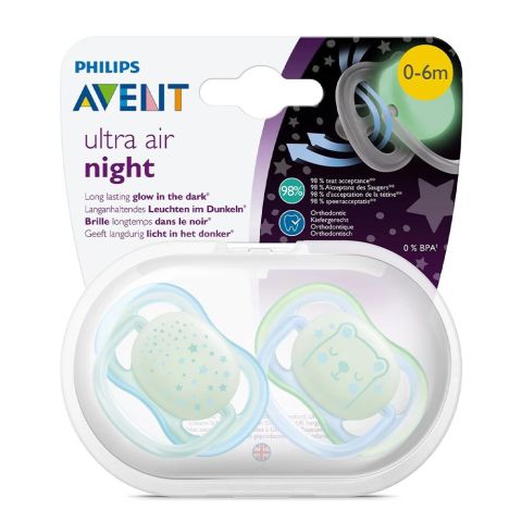 Philips Avent Ultra Air Night Emzik 0-6 Ay 2'li Erkek Desenli