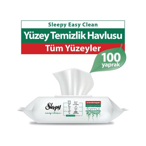 Sleepy Easy Clean Yüzey Temizlik Havlusu 100' lü