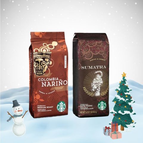 Starbucks Yılbaşı Paketi Çekirdek Kahve Sumatra ve Colombia Narino 250 gr